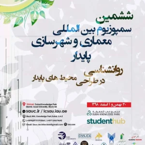 ششمین سمپوزیوم بین المللی معماری و شهرسازی پایدار، روانشناسی در طراحی محیط های پایدار